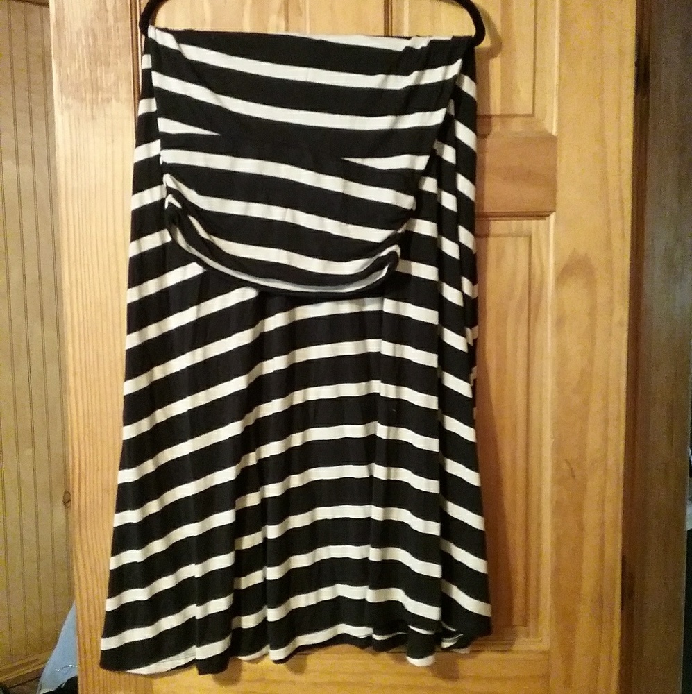 Black & White Striped Maxi Skirt/Dress